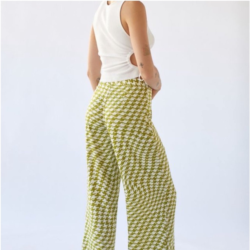 Urban Outfitters Checkered Silk Green Pants